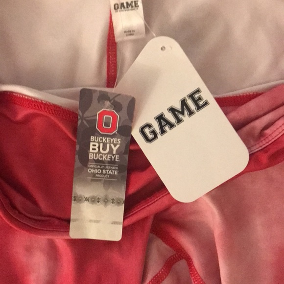 NWT Game OSU Ohio State University Red White Tie Dye Leggings Tights Ath… - Picture 4 of 15